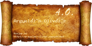 Argyelán Olivér névjegykártya